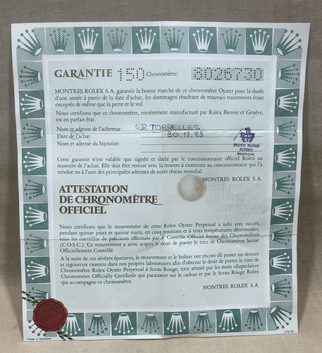 Rolex chronometer certificate - chronometer,