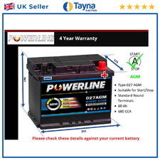 AGM Car Battery fits FORD KA