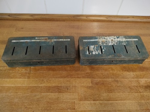 Vintage tin thrift boxes - vintage,