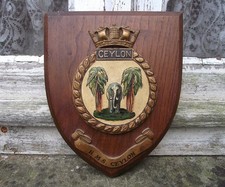 Vintage Royal Navy HMS CEYLON Wall Plaque WW2 to 1960s