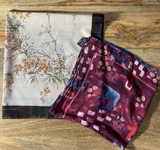 Bundle Of Two Square Vintage Scarfs Leonardo & Tie Rack Polyester & Silk