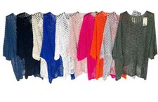 Women's Lagenlook Crochet Oversized Batwing Jumper