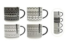 Set of 4 Stacking Mugs Coffee