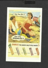 Nostalgia Postcard Advertising Spangles the modern way to buy sweets 1956