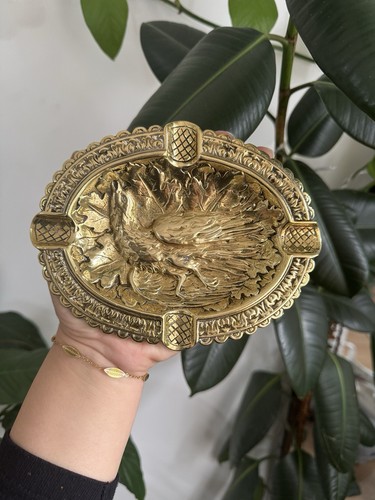 Vintage heavy brass bird