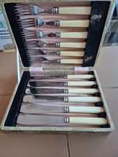 Stainless Steel Made In Sheffield Set Of 6 Fish Knives & Forks