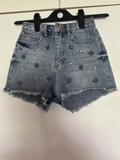 Ladies Girls Denim Shorts HOTPANTS Sz 4 Beaded Super Sexy