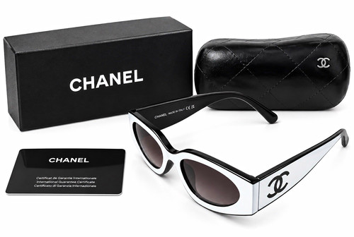 Chanel sunglasses black white - black,