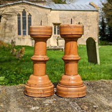 Antique Pair Of Turned Treen