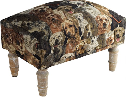 Upholstered fabric wood foot - wood,
