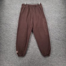 Playboy Pacsun Jogger Womens Medium Brown Sweatpants Fleece Spell Out Drawstring