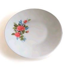 JAJ Pyrex Cottage Rose 10” Dinner Plate Cottagecore X 6  vintage retro floral