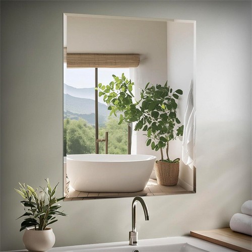 Beveled bathroom wall mirror - bathroom,