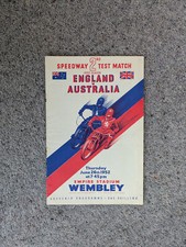 WEMBLEY SPEEDWAY PROGRAMME 1952 ENGLAND v AUSTRALIA 2nd TEST  26/06/1952