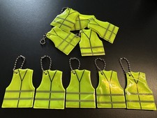 10 x Hi Vis Keyring Reflective Safety Vest Charms Pendant Keychain Zipper Pull 