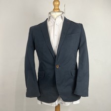 Ted Baker Blazer Jacket Men's 40R Navy Blue Cotton Sport Size 4