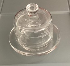 VINTAGE GLASS BUTTER DISH
