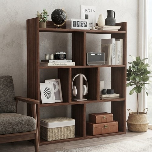 Freestanding cube bookshelf - 7-cube,
