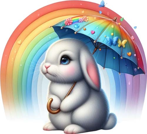 Easter bunny rainbow - bunny,