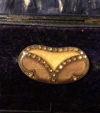 Art Deco Style Catherine Popesco Brooch Rhinestones & Enamel 