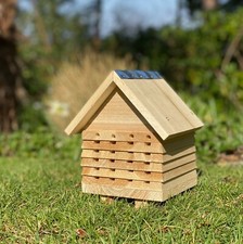 Wooden Garden Bug House Solitary Bee House Hive Hotel Nester Wildlife Habitat