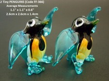 2 Miniature GLASS PENGUINS