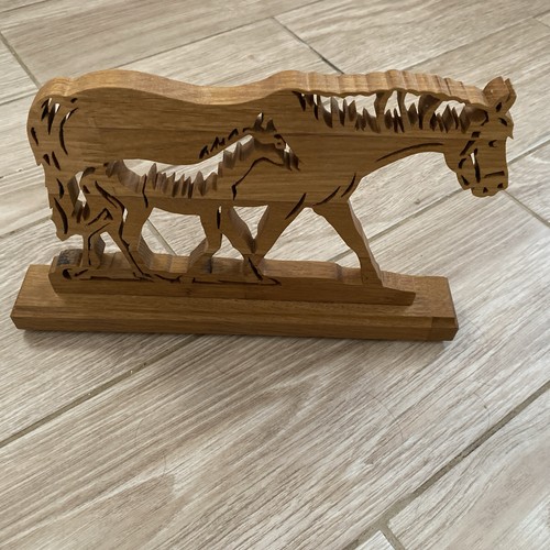 Horse statue wooden figurine - horse,
