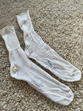 Antique Vintage Pair Of Brettles White Cotton Socks Never Worn UK 9.5