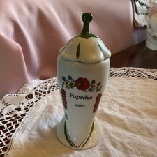 Hungarian KALOCSA ceramic sweet Paprika Porcelain Condiment Jar Hand Painted