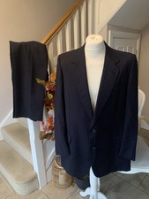 Vintage Gieves & Hawkes Wool & Mohair 2 Piece Navy Suit Chest 46" W34