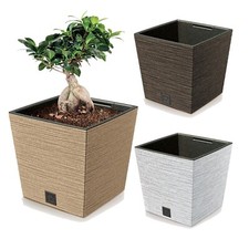 Square Wood Grain Look Planter