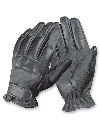 Black leather enforcer gloves - enforcer,