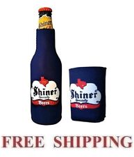 SPOETZL SHINER  1 BEER BOTTLE KOOZIE + 1 CAN HUGGEE COOLIE COOZIE COOLER SET NEW