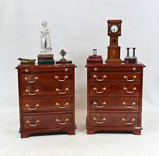 Pair Bachelor Chests Walnut Bedside Cabinets Drawers
