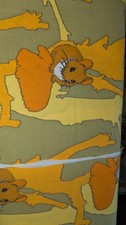 Vintage 1970s Dormouse Fabric  Retro Kids Cotton Furnishing 5m x 90cm rare MCM