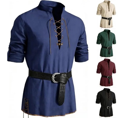 Men medieval lace - up, tunic