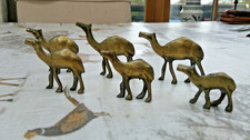 Hand crafted Miniature Camel Family made from Brass - 6 Camels Home decor
