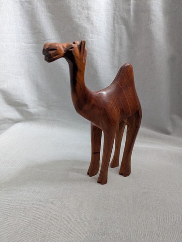 Large hand carved wooden camel - large,
