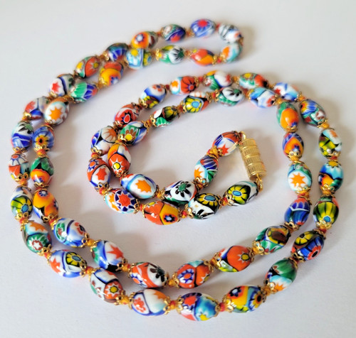 Vintage long glass bead - long,