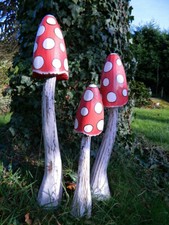 Wooden mushroom carving - wooden, set