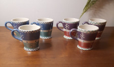 6 x Whittard Snowflake Christmas Pearlescent Expresso Coffee Cups Mugs 2004