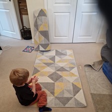 Duneml pair of rugs Made in TURKEY Grey/Ochre. Size: 80 × 150 cm 