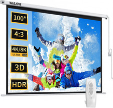 100"Motorized Projector Screen Electric Diagonal Automatic Projection 4:3 8K HD 