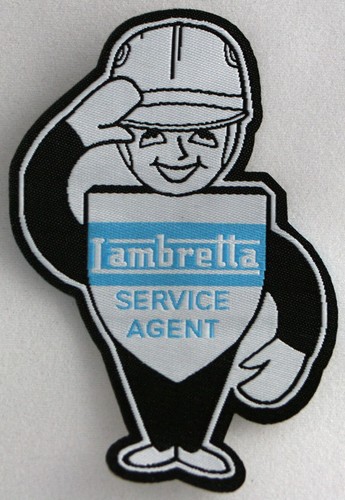 Lambretta man iron patch - lambretta, iron-on