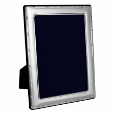 CARRS - Sterling Silver Photo Frame Reed & Ribbon Velvet Back - 5" x 3.5"