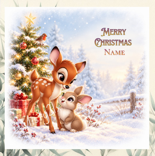 Personalised bambi greeting - personalised,