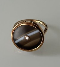 Lola Rose Curio Agate And Diamond Ring, Size O1/2, New