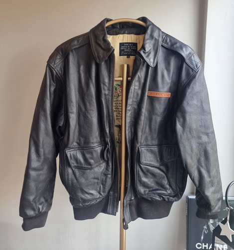 Avirex leather jacket - jacket, xl
