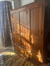 Wardrobe Triple Solid pine heavy - Drawers under 197cm x 148 x 62 was RRP £1200