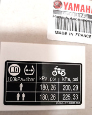 YAMAHA MT 125 XSR 125 YZF R 125 TYRES PRESSURE ADHESIVE LABEL FROM 18 TO 23